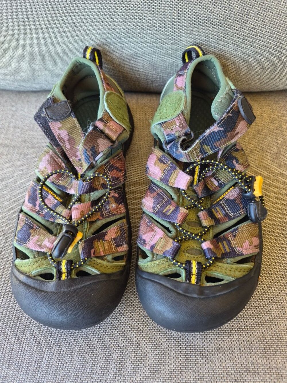 Keen Kids Newport H2 Camo Green Sandals Size 3 US Durable Summer Waterproof